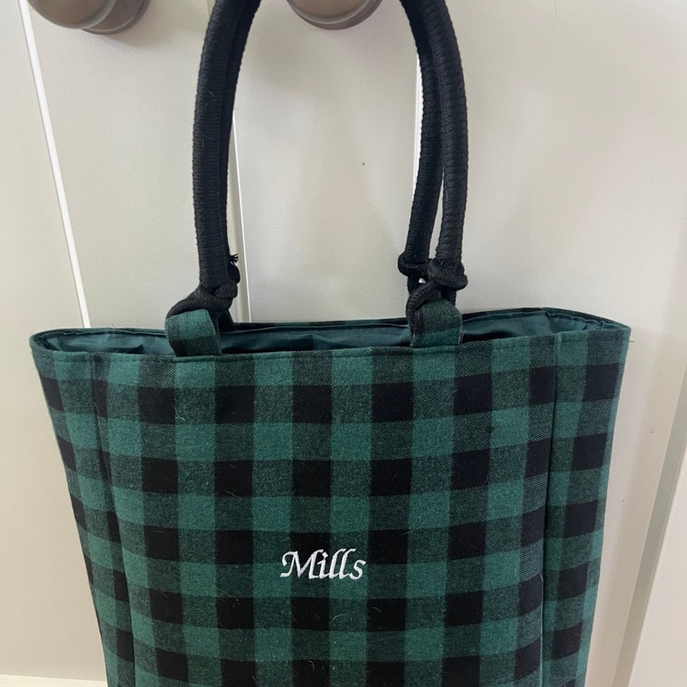 Green and Black Checkered Tote Bag